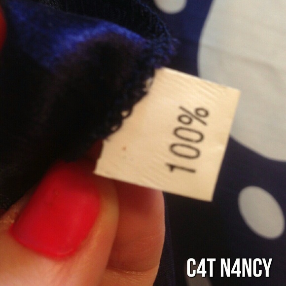 100% Silk Navy Summer Islands Dots & Swirls Scarf! - Picture 5 of 8